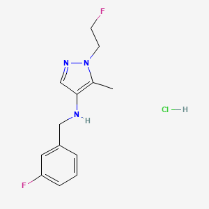 1-(2-fluoroethyl)-N-[(3-fluorophenyl)methyl]-5-methylpyrazol-4-amine;hydrochloride