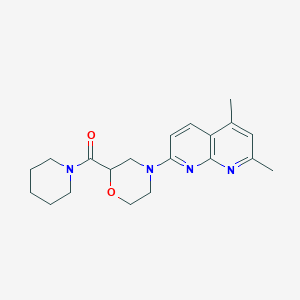 molecular formula C20H26N4O2 B12225773 2,4-Dimethyl-7-[2-(piperidine-1-carbonyl)morpholin-4-yl]-1,8-naphthyridine 