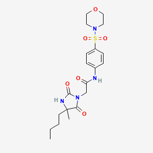 molecular formula C20H28N4O6S B1222578 2-(4-丁基-4-甲基-2,5-二氧代-1-咪唑烷基)-N-[4-(4-吗啉基磺酰基)苯基]乙酰胺 