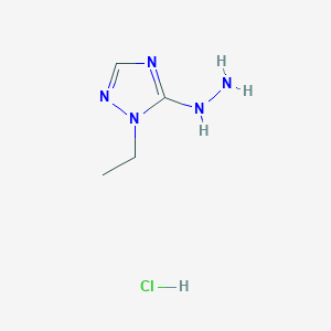 molecular formula C4H10ClN5 B12225787 1-ethyl-5-hydrazino-1H-1,2,4-triazole 