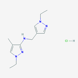 molecular formula C12H20ClN5 B12225802 1-ethyl-N-[(1-ethylpyrazol-4-yl)methyl]-4-methylpyrazol-3-amine;hydrochloride 