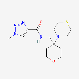 molecular formula C14H23N5O2S B12225815 1-methyl-N-{[4-(thiomorpholin-4-yl)oxan-4-yl]methyl}-1H-1,2,3-triazole-4-carboxamide 