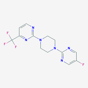 molecular formula C13H12F4N6 B12225831 5-Fluoro-2-{4-[4-(trifluoromethyl)pyrimidin-2-yl]piperazin-1-yl}pyrimidine 