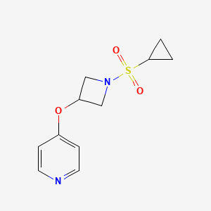 molecular formula C11H14N2O3S B12225838 4-{[1-(Cyclopropanesulfonyl)azetidin-3-yl]oxy}pyridine 