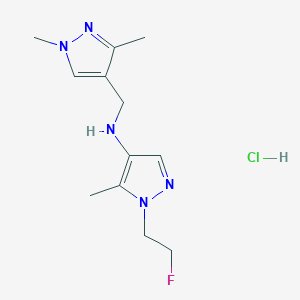 N-[(1,3-dimethylpyrazol-4-yl)methyl]-1-(2-fluoroethyl)-5-methylpyrazol-4-amine;hydrochloride