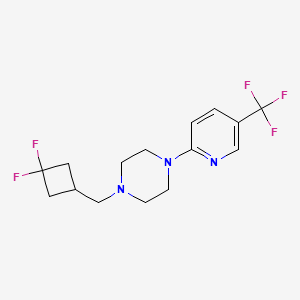 molecular formula C15H18F5N3 B12225872 1-[(3,3-Difluorocyclobutyl)methyl]-4-[5-(trifluoromethyl)pyridin-2-yl]piperazine 