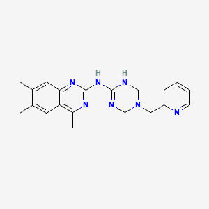 4,6,7-trimethyl-N-[5-(pyridin-2-ylmethyl)-1,4,5,6-tetrahydro-1,3,5-triazin-2-yl]quinazolin-2-amine