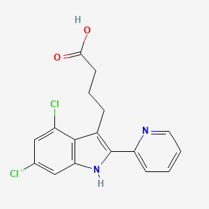 4-(4,6-Dichloro-2-(2-pyridyl)indol-3-yl)butanoic acid