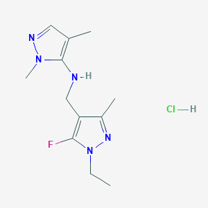 N-[(1-ethyl-5-fluoro-3-methylpyrazol-4-yl)methyl]-2,4-dimethylpyrazol-3-amine;hydrochloride