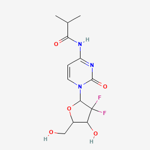 molecular formula C13H17F2N3O5 B12225914 Cytidine, 2'-deoxy-2',2'-difluoro-N-(2-methyl-1-oxopropyl)- 