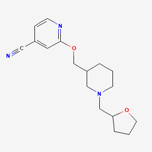 molecular formula C17H23N3O2 B12225919 2-({1-[(Oxolan-2-yl)methyl]piperidin-3-yl}methoxy)pyridine-4-carbonitrile 