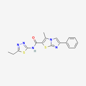 molecular formula C17H15N5OS2 B12225930 N-[(2E)-5-ethyl-1,3,4-thiadiazol-2(3H)-ylidene]-3-methyl-6-phenylimidazo[2,1-b][1,3]thiazole-2-carboxamide 