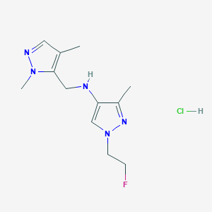 molecular formula C12H19ClFN5 B12225935 N-[(2,4-dimethylpyrazol-3-yl)methyl]-1-(2-fluoroethyl)-3-methylpyrazol-4-amine;hydrochloride 