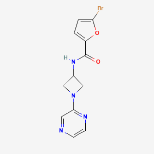 molecular formula C12H11BrN4O2 B12225943 5-bromo-N-[1-(pyrazin-2-yl)azetidin-3-yl]furan-2-carboxamide 