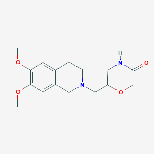 molecular formula C16H22N2O4 B12225962 6-[(6,7-Dimethoxy-1,2,3,4-tetrahydroisoquinolin-2-yl)methyl]morpholin-3-one 