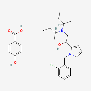 molecular formula C28H37ClN2O4 B1222601 Viminol p-hydroxybenzoate CAS No. 23235-25-8