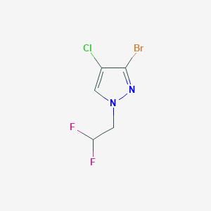 molecular formula C5H4BrClF2N2 B12226027 3-Bromo-4-chloro-1-(2,2-difluoroethyl)-1H-pyrazole 