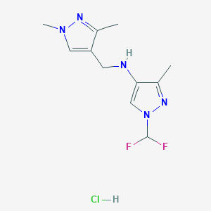 1-(difluoromethyl)-N-[(1,3-dimethylpyrazol-4-yl)methyl]-3-methylpyrazol-4-amine;hydrochloride