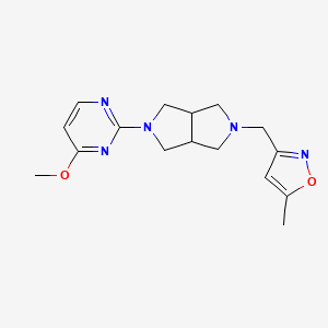 molecular formula C16H21N5O2 B12226043 4-Methoxy-2-{5-[(5-methyl-1,2-oxazol-3-yl)methyl]-octahydropyrrolo[3,4-c]pyrrol-2-yl}pyrimidine 