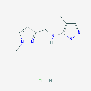 2,4-dimethyl-N-[(1-methylpyrazol-3-yl)methyl]pyrazol-3-amine;hydrochloride