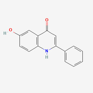 molecular formula C15H11NO2 B12226127 6-hydroxy-2-phenyl-1H-quinolin-4-one 