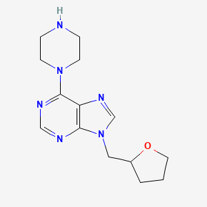 9-[(oxolan-2-yl)methyl]-6-(piperazin-1-yl)-9H-purine