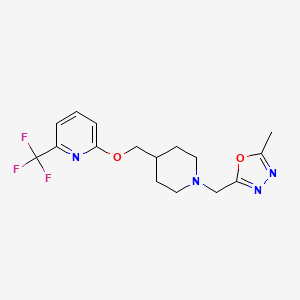 2-({1-[(5-Methyl-1,3,4-oxadiazol-2-yl)methyl]piperidin-4-yl}methoxy)-6-(trifluoromethyl)pyridine