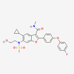 5-Cyclopropyl-2-[4-(4-fluoro-phenoxy)-phenyl]-6-[(2-hydroxy-ethyl)-methanesulfonyl-amino]