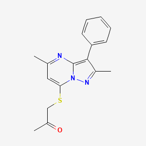 1-[(2,5-Dimethyl-3-phenylpyrazolo[1,5-a]pyrimidin-7-yl)sulfanyl]propan-2-one