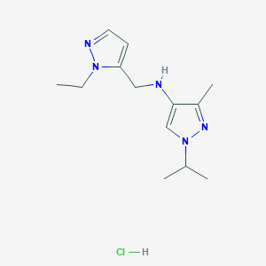 molecular formula C13H22ClN5 B12226242 N-[(1-ethyl-1H-pyrazol-5-yl)methyl]-1-isopropyl-3-methyl-1H-pyrazol-4-amine 