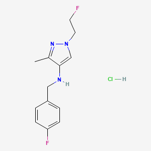 1-(2-fluoroethyl)-N-[(4-fluorophenyl)methyl]-3-methylpyrazol-4-amine;hydrochloride