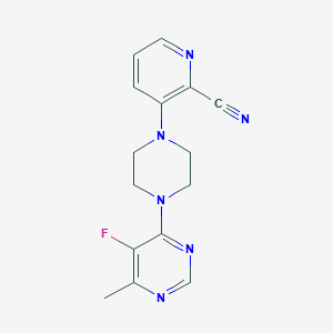 molecular formula C15H15FN6 B12226255 3-[4-(5-Fluoro-6-methylpyrimidin-4-yl)piperazin-1-yl]pyridine-2-carbonitrile 