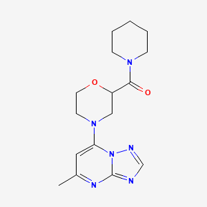 molecular formula C16H22N6O2 B12226267 4-{5-Methyl-[1,2,4]triazolo[1,5-a]pyrimidin-7-yl}-2-(piperidine-1-carbonyl)morpholine 