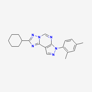 molecular formula C20H22N6 B12226279 2-cyclohexyl-7-(2,4-dimethylphenyl)-7H-pyrazolo[4,3-e][1,2,4]triazolo[1,5-c]pyrimidine 