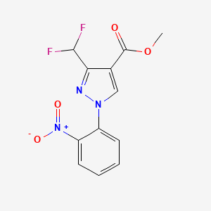 molecular formula C12H9F2N3O4 B12226302 Methyl 3-(difluoromethyl)-1-(2-nitrophenyl)-1H-pyrazole-4-carboxylate 