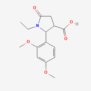 2-(2,4-Dimethoxyphenyl)-1-ethyl-5-oxo-3-pyrrolidinecarboxylic acid