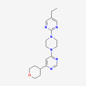 molecular formula C19H26N6O B12226360 4-[4-(5-Ethylpyrimidin-2-yl)piperazin-1-yl]-6-(oxan-4-yl)pyrimidine 