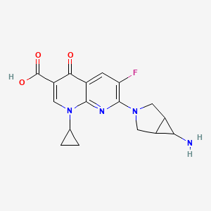 molecular formula C17H17FN4O3 B1222637 7-(6-Amino-3-azabicyclo[3.1.0]hexan-3-yl)-1-cyclopropyl-6-fluoro-4-oxo-1,8-naphthyridine-3-carboxylic acid 