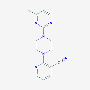 molecular formula C15H16N6 B12226372 2-[4-(4-Methylpyrimidin-2-yl)piperazin-1-yl]pyridine-3-carbonitrile 