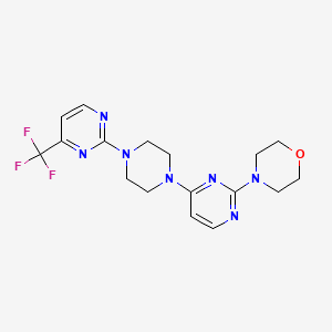 molecular formula C17H20F3N7O B12226387 4-(4-{4-[4-(Trifluoromethyl)pyrimidin-2-yl]piperazin-1-yl}pyrimidin-2-yl)morpholine 