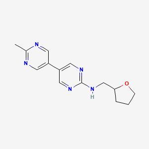 molecular formula C14H17N5O B12226420 2'-methyl-N-[(oxolan-2-yl)methyl]-[5,5'-bipyrimidin]-2-amine 