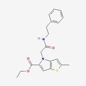 molecular formula C20H22N2O3S B1222644 2-Methyl-4-[2-oxo-2-(2-phenylethylamino)ethyl]-5-thieno[3,2-b]pyrrolecarboxylic acid ethyl ester 