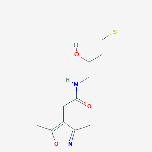 2-(3,5-dimethyl-1,2-oxazol-4-yl)-N-[2-hydroxy-4-(methylsulfanyl)butyl]acetamide