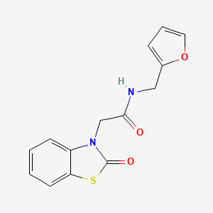 molecular formula C14H12N2O3S B1222645 N-(2-furanylmethyl)-2-(2-oxo-1,3-benzothiazol-3-yl)acetamide 