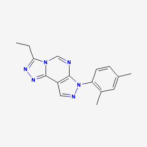 molecular formula C16H16N6 B12226477 7-(2,4-dimethylphenyl)-3-ethyl-7H-pyrazolo[4,3-e][1,2,4]triazolo[4,3-c]pyrimidine 