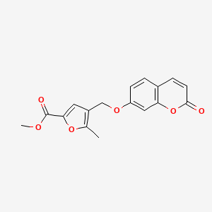 molecular formula C17H14O6 B1222648 5-甲基-4-[(2-氧代-1-苯并吡喃-7-基)氧甲基]-2-呋喃羧酸甲酯 