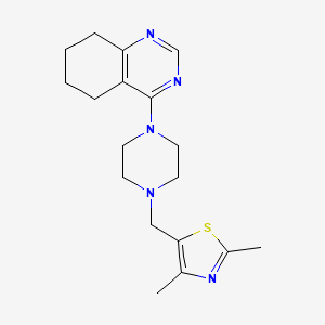 molecular formula C18H25N5S B12226497 4-{4-[(2,4-Dimethyl-1,3-thiazol-5-yl)methyl]piperazin-1-yl}-5,6,7,8-tetrahydroquinazoline 