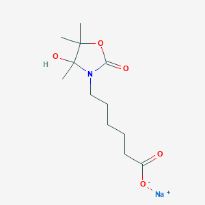 molecular formula C12H20NNaO5 B12226498 6-(4-Hydroxy-4,5,5-trimethyl-2-oxo-1,3-oxazolidin-3-yl)hexanoate 