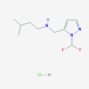 N-[[2-(difluoromethyl)pyrazol-3-yl]methyl]-3-methylbutan-1-amine;hydrochloride