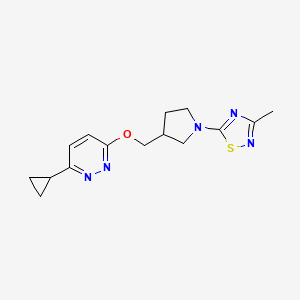 3-Cyclopropyl-6-{[1-(3-methyl-1,2,4-thiadiazol-5-yl)pyrrolidin-3-yl]methoxy}pyridazine